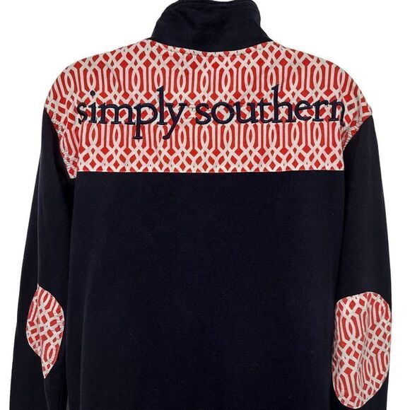 2/$30 Simply Southern Navy Vine Embroidered Quarter Zip Sweatshirt Pullover Top - Picture 4 of 9